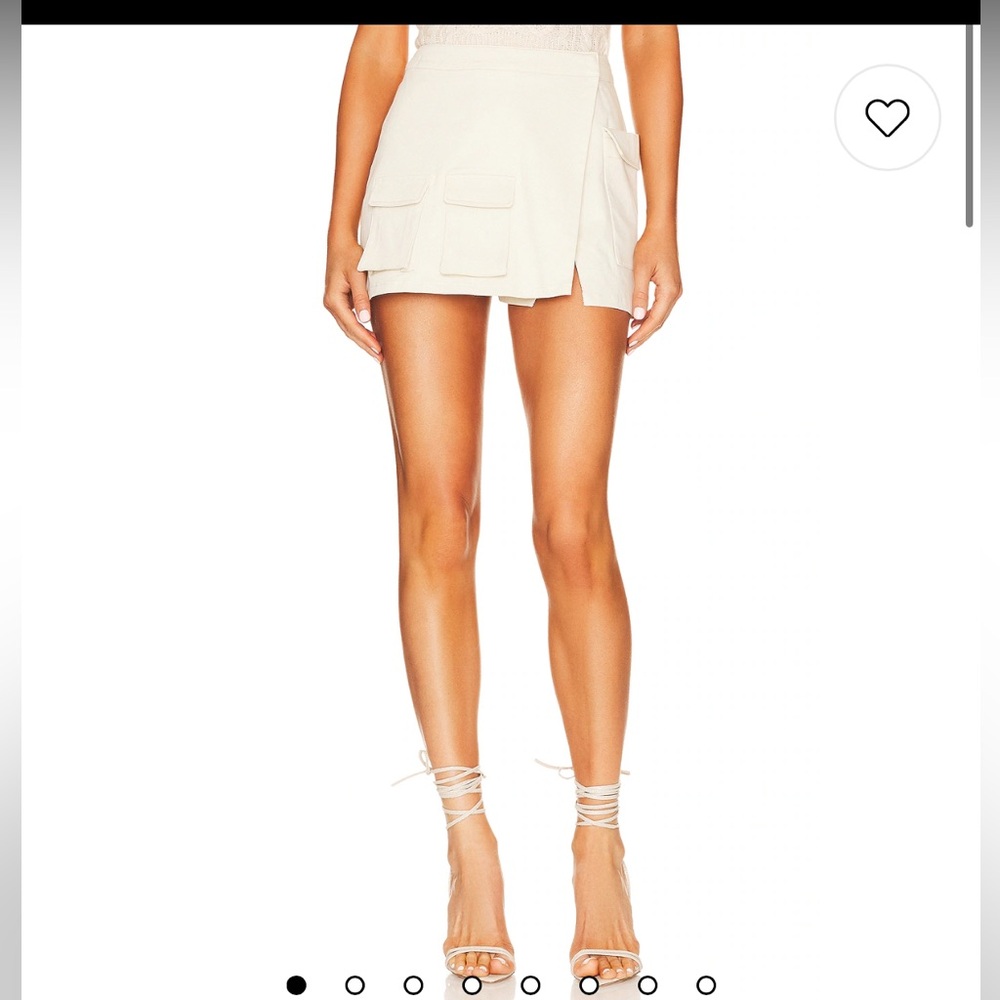 Revolve L’Academie cotton mini skort in khaki beige